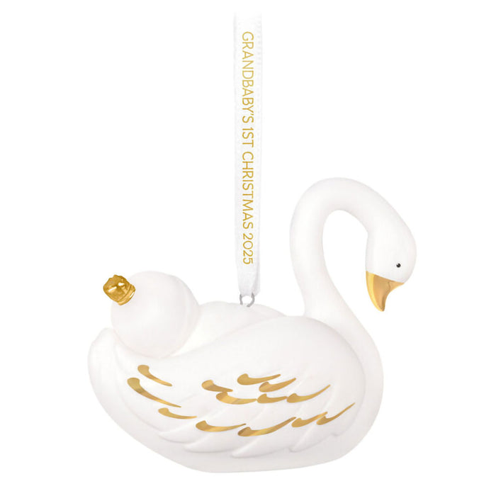 Hallmark : 2025 Keepsake Grandbaby's First Christmas Swan 2025 Porcelain Ornament (150) at Annie's Hallmark