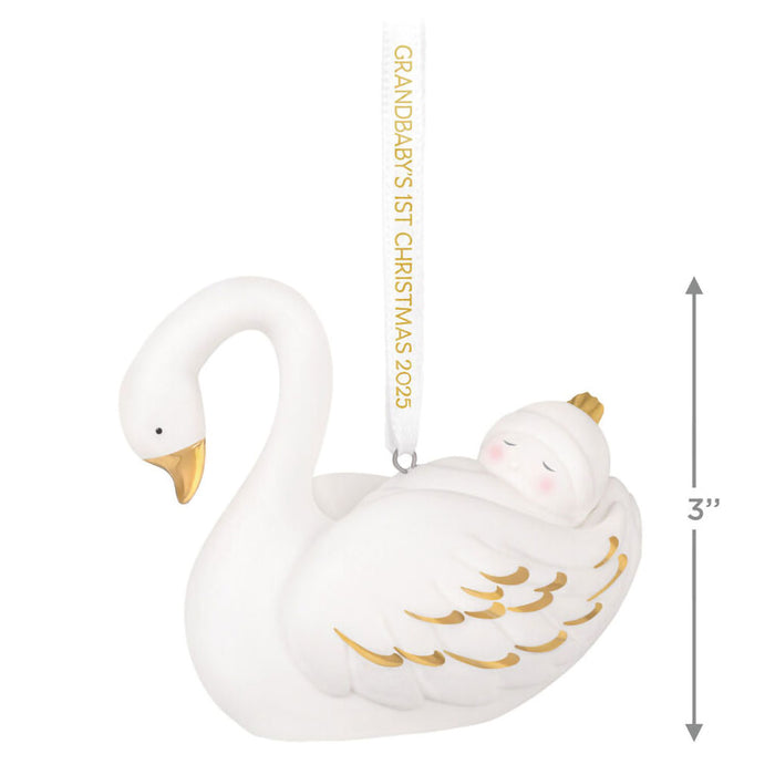 Hallmark : 2025 Keepsake Grandbaby's First Christmas Swan 2025 Porcelain Ornament (150) at Annie's Hallmark