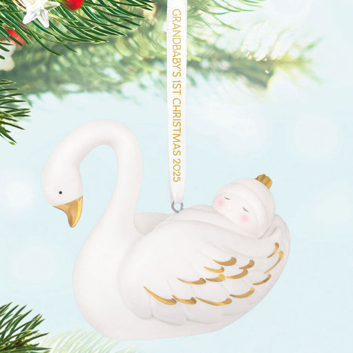 Hallmark : 2025 Keepsake Grandbaby's First Christmas Swan 2025 Porcelain Ornament (150) at Annie's Hallmark