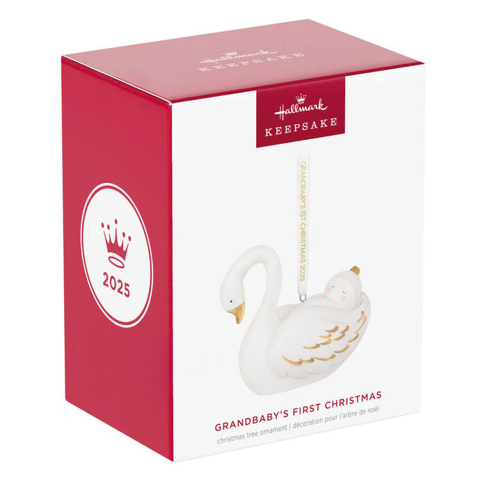 Hallmark : 2025 Keepsake Grandbaby's First Christmas Swan 2025 Porcelain Ornament (150) at Annie's Hallmark