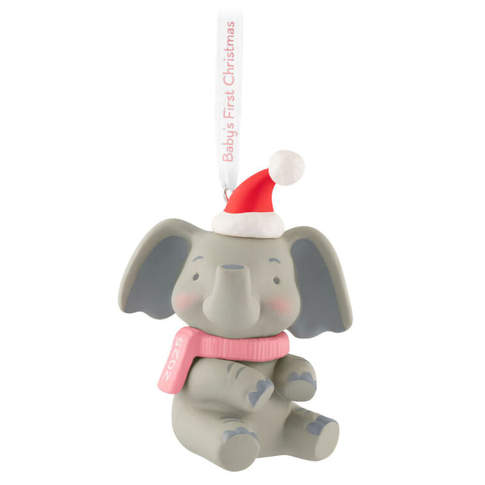 Hallmark : 2025 Keepsake Baby Girl's First Christmas Elephant 2025 Ornament (41) at Annie's Hallmark