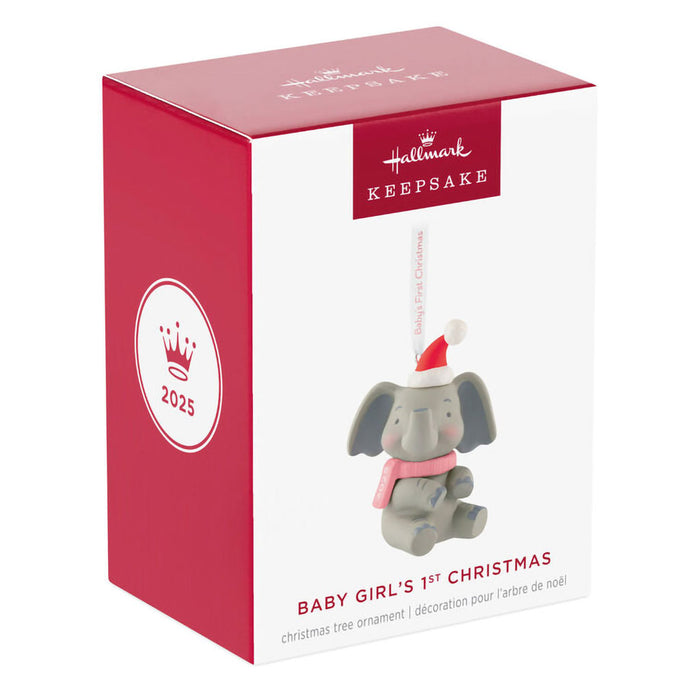 Hallmark : 2025 Keepsake Baby Girl's First Christmas Elephant 2025 Ornament (41) at Annie's Hallmark