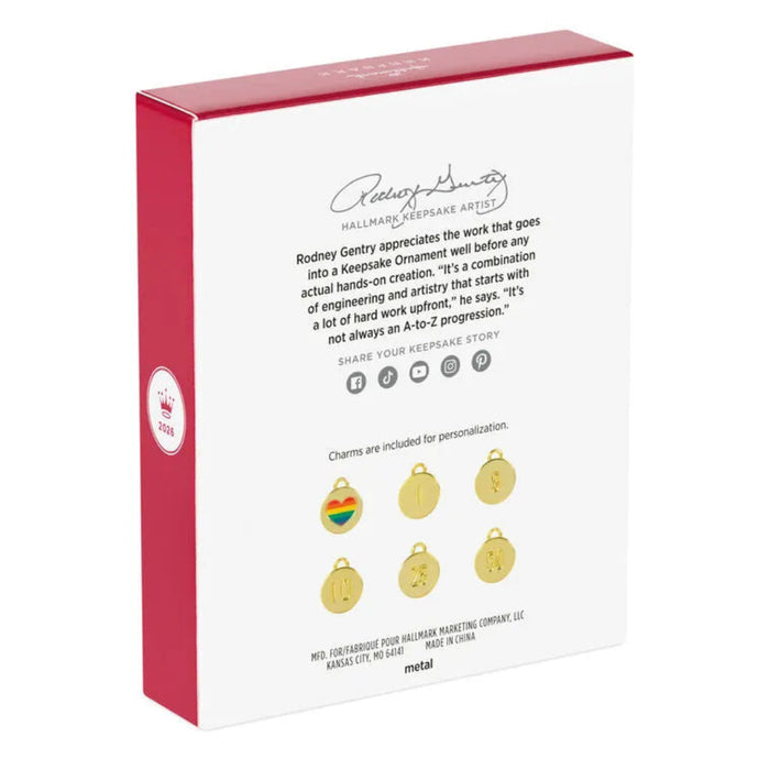 Box with Heart Keepsake Ornament  and text on a white background
