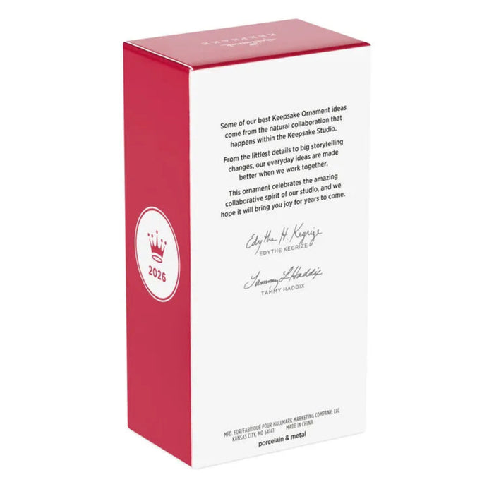 Red and white box with text and a logo on a white background