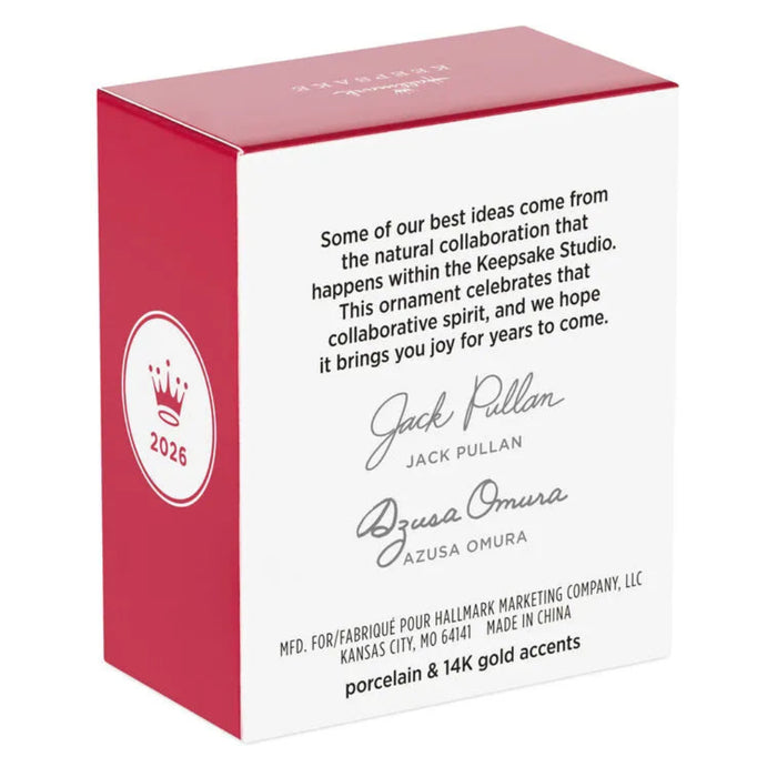 Hallmark Keepsake Box with red top and white bottom, featuring text and a logo.