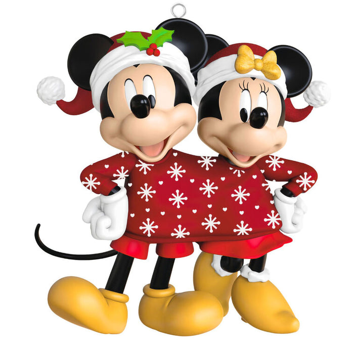 Hallmark : 2025 Keepsake Disney Mickey and Minnie Sweater-Sharing Sweethearts Ornament (329) at Annie's Hallmark