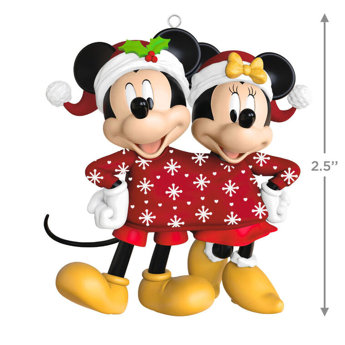 Hallmark : 2025 Keepsake Disney Mickey and Minnie Sweater-Sharing Sweethearts Ornament (329) at Annie's Hallmark