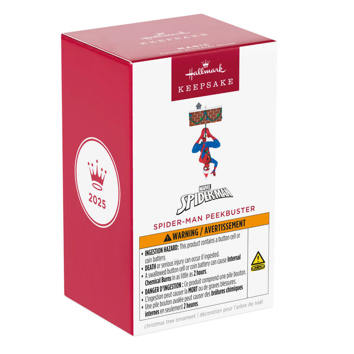 Hallmark : 2025 Keepsake Marvel Spider-Man Peekbuster Ornament With Motion-Activated Sound (316) at Annie's Hallmark