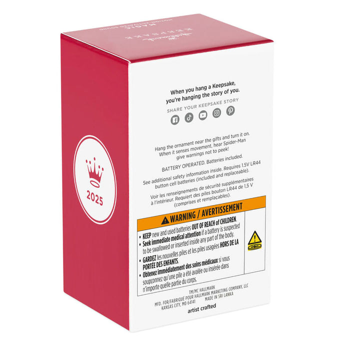 Hallmark : 2025 Keepsake Marvel Spider-Man Peekbuster Ornament With Motion-Activated Sound (316) at Annie's Hallmark