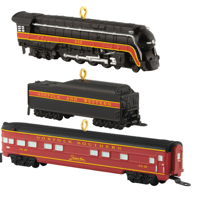 Hallmark : 2025 Keepsake Mini Lionel® Norfolk and Western Passenger Set Ornaments, Set of 3 (394) at Annie's Hallmark