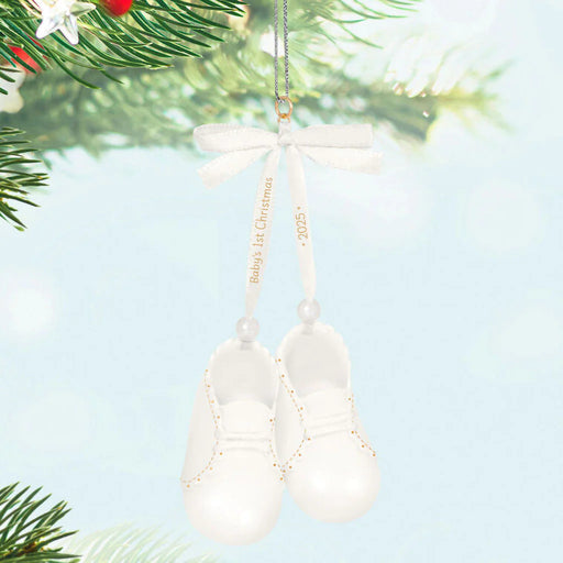 Hallmark : 2025 Keepsake Baby’s First Christmas Booties Porcelain Personalized Ornament (42) at Annie's Hallmark