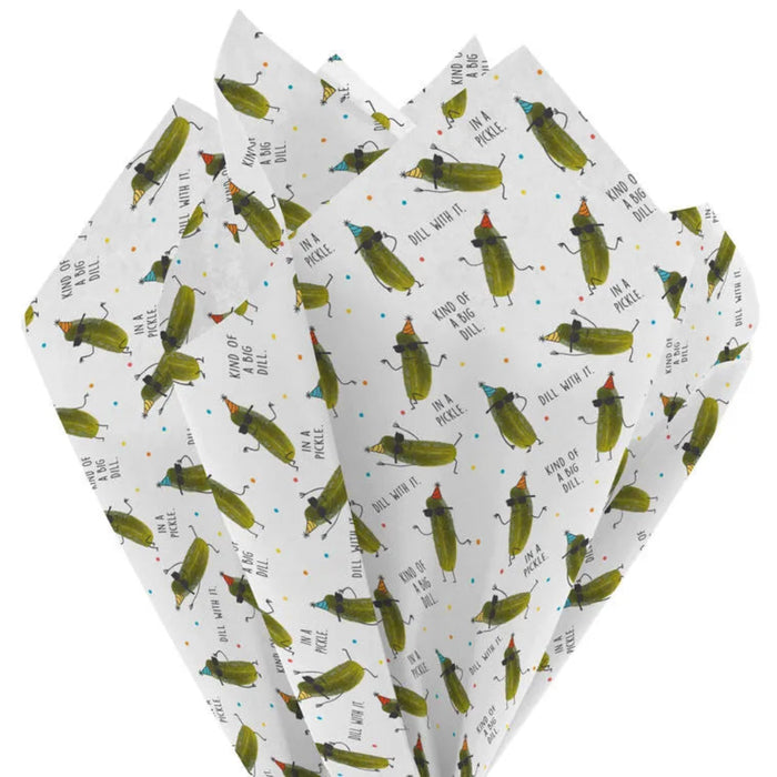 Folded  Birthday Dill with it tissue paper on white background 
