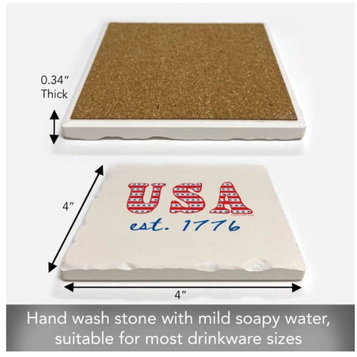 Honor Scotland's enduring legacy with the Highland Est. 1776 Single Tumbled Tile Coaster.