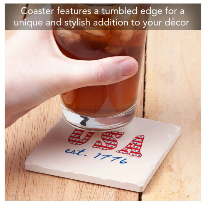Honor Scotland's enduring legacy with the Highland Est. 1776 Single Tumbled Tile Coaster.