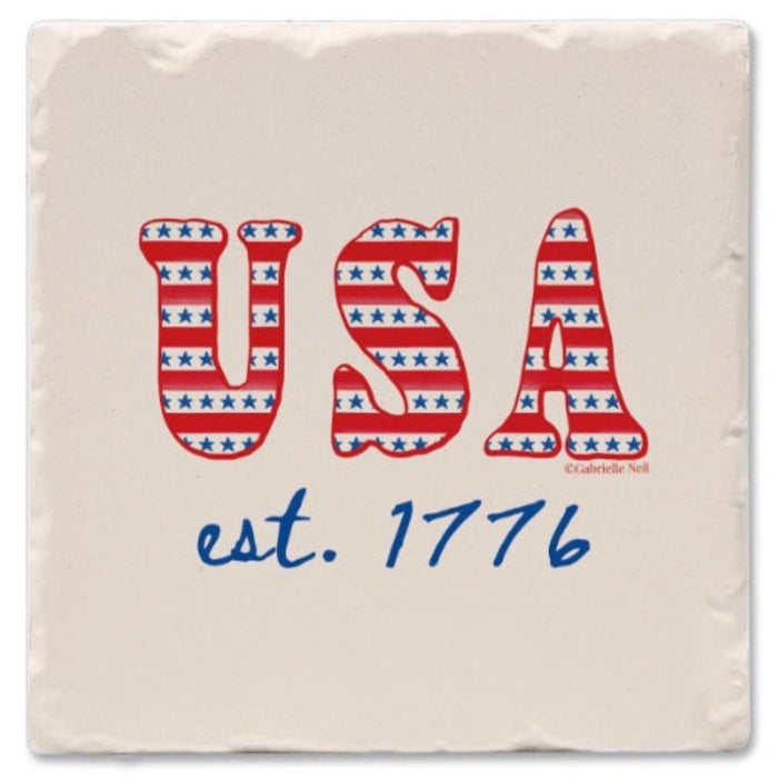 Honor Scotland's enduring legacy with the Highland Est. 1776 Single Tumbled Tile Coaster.