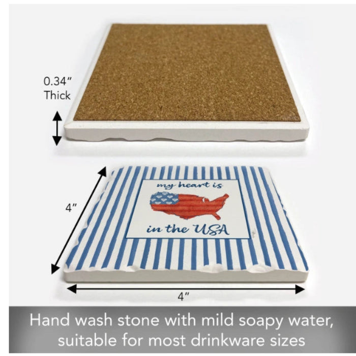 Bring your favorite American city home with the Highland USA Cities Home Single Tumbled Tile Coaster. 