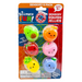 Packaged sensory squish jellies with colorful designs on a white background