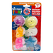 Packaged sensory squish jellies with colorful designs on a white background