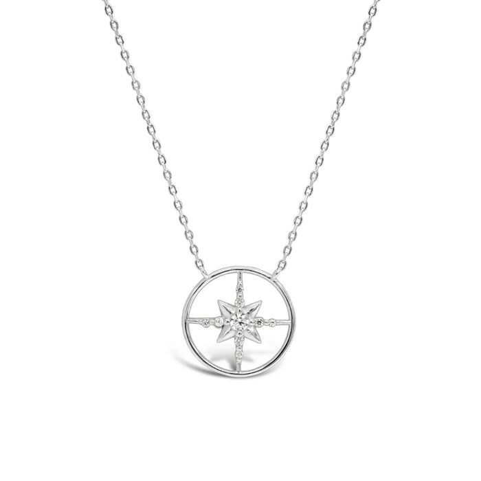 Stia Couture compass necklace in sterling silver ready for gifting