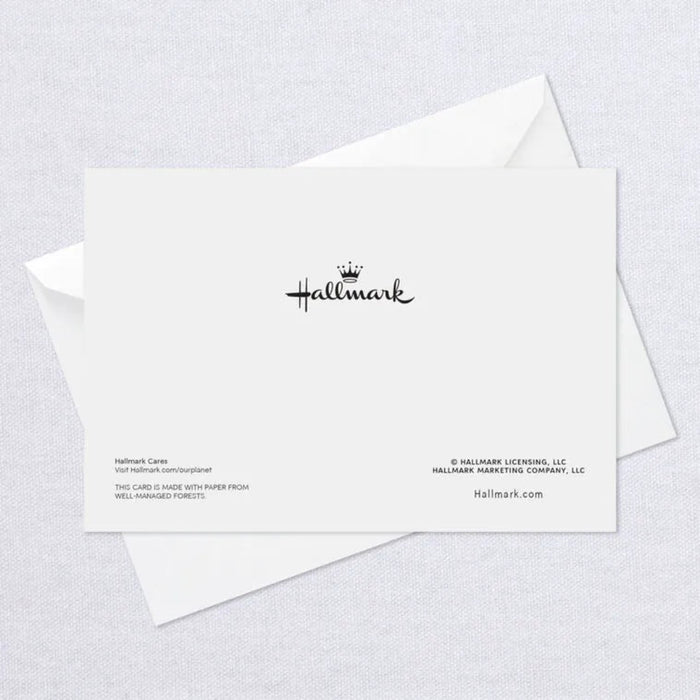 Hallmark card with envelope on a light gray background