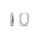 A pair of elegant silver plated hoop earrings displayed against a neutral background.