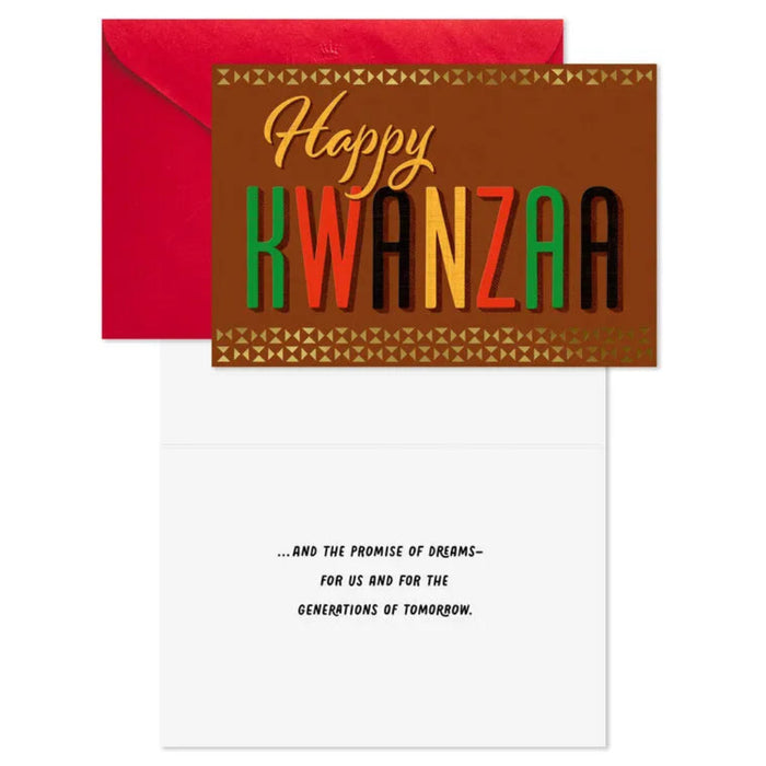 Kwanzaa card with red envelope on a white background