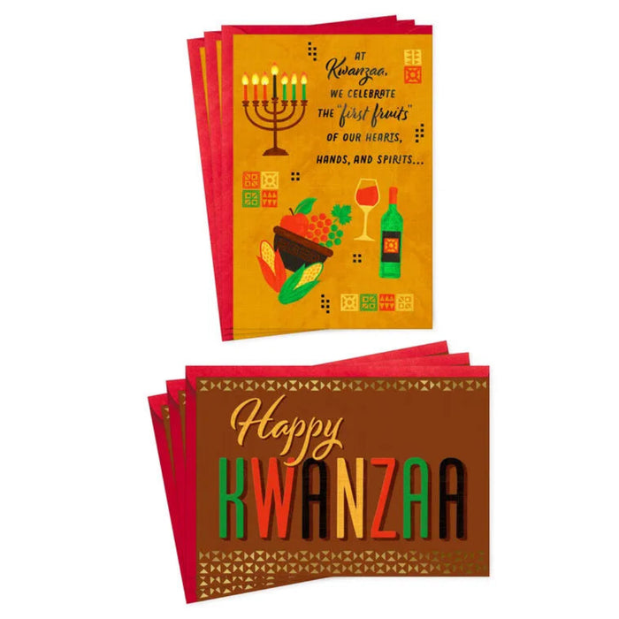 Hallmark : A Time of Reflection and Gratefulness Assorted Kwanzaa Cards, Pack of 6