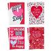 Four Valentine's Day-themed greeting cards with different designs and text.