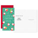 Christmas card with Santa Claus illustrations and a red envelope on a white background