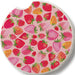 Highland Berry Sweet Car Coaster featuring a colorful berry-themed design with an absorbent surface, designed to fit most vehicle cup holders while helping keep them clean and dry.