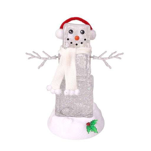 10" Festive Ice Cube Glitter Snowman - Assorted 1 at random - 10" Festive Ice Cube Glitter Snowman - Assorted 1 at random