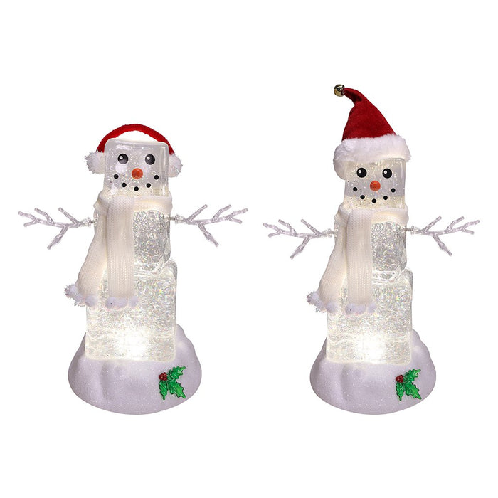 10" Festive Ice Cube Glitter Snowman - Assorted 1 at random - 10" Festive Ice Cube Glitter Snowman - Assorted 1 at random