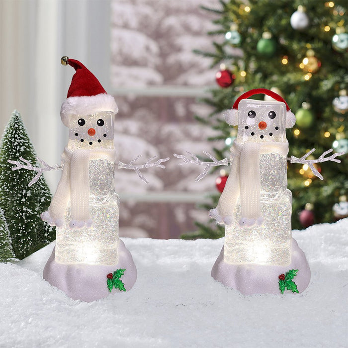 10" Festive Ice Cube Glitter Snowman - Assorted 1 at random - 10" Festive Ice Cube Glitter Snowman - Assorted 1 at random