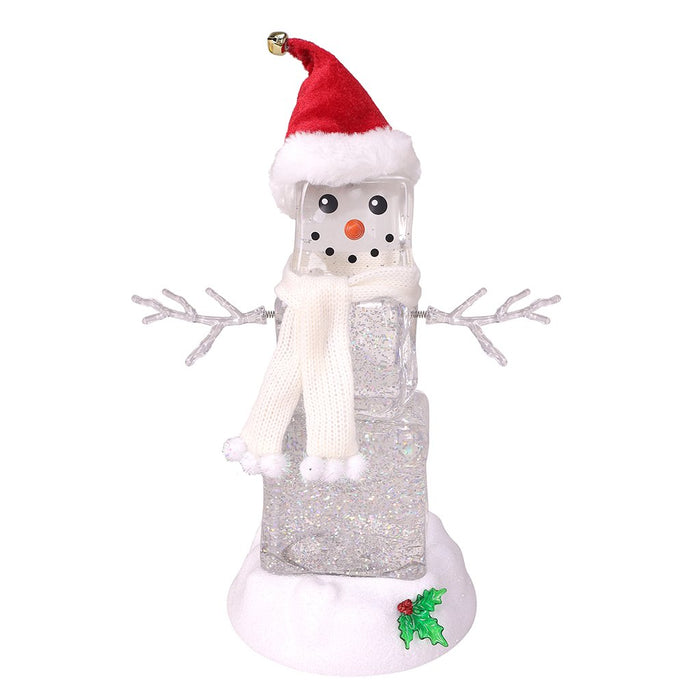 10" Festive Ice Cube Glitter Snowman - Assorted 1 at random - 10" Festive Ice Cube Glitter Snowman - Assorted 1 at random