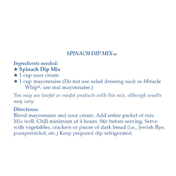 Country Home Creations : Spinach Dip Mix