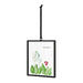 A small card adorned with a picture of blooming flowers and a sun catcher.