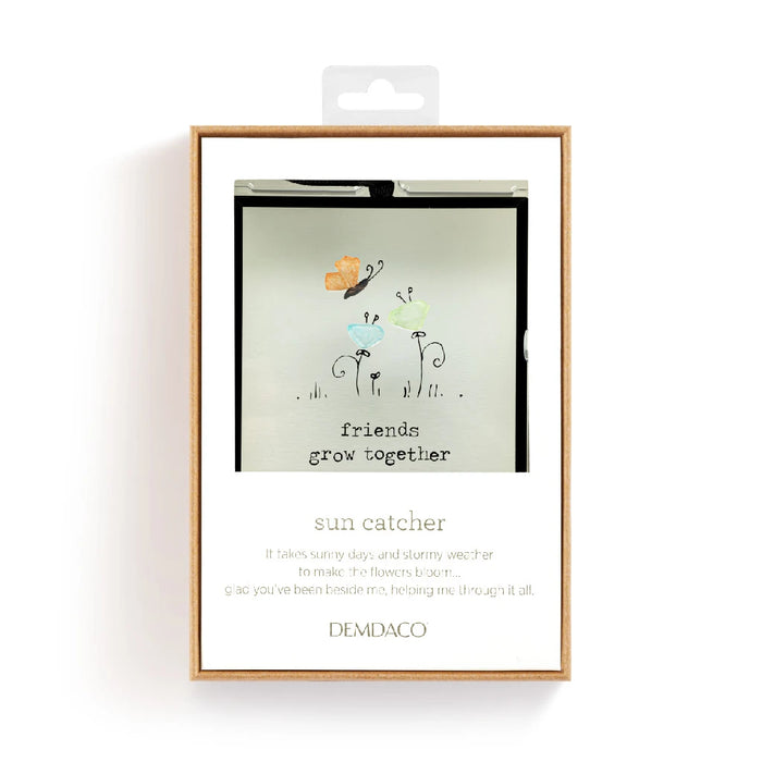 Charming ornament depicting butterflies with the phrase "friends are like butterflies," celebrating friendship's delicate nature.
