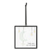 A decorative hanging ornament with the phrase "I love you to the moon and back" in elegant lettering.