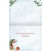 Boxed set of Lang Snowman’s Farmhouse Christmas cards showing a smiling snowman in front of a rustic farmhouse decorated for the holidays.”