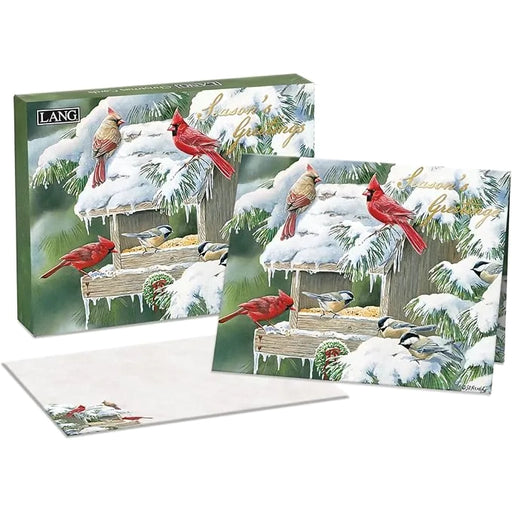 Cardinal Christmas Cards. Featuring vibrant artwork by Susan Bourdet on linen-embossed paper with foil embellishments