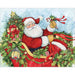 Set of Lang Christmas cards showcasing cheerful Santa carrying presents  in his sleigh. 