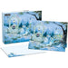 Greeting card set with snowman and house design, featuring the brand 'LANG'.