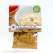 A bowl filled with salsa ranch dip mix, featuring a visible label on the container.