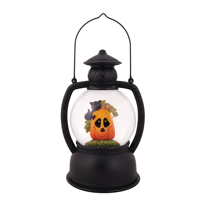 10.25" Midnight Mischief Glitter Lantern - 10.25" Midnight Mischief Glitter Lantern