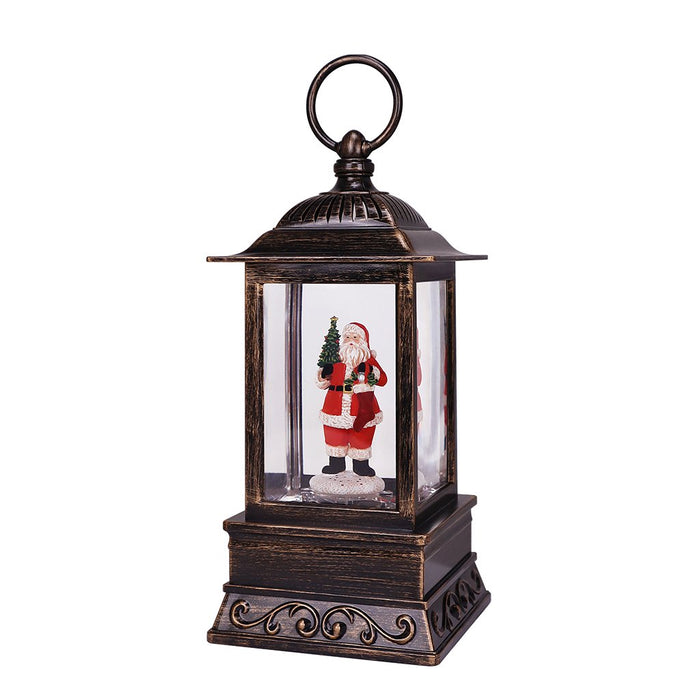 10.5" St. Nick Stocking Glitter Lantern - 10.5" St. Nick Stocking Glitter Lantern