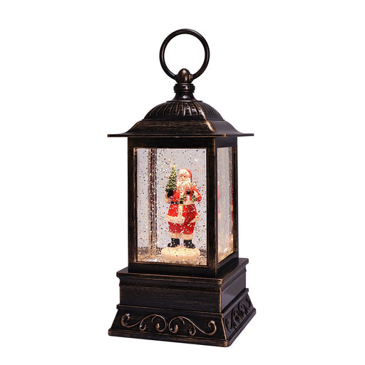 10.5" St. Nick Stocking Glitter Lantern - 10.5" St. Nick Stocking Glitter Lantern