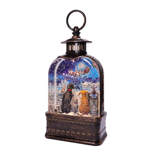 10.75"W North Pole Paws Dome Sub. Glitter Lantern - 10.75"W North Pole Paws Dome Sub. Glitter Lantern