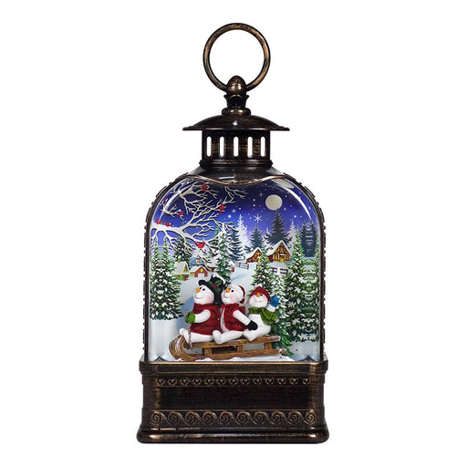 10.75"W Snowmen Dome Glitter Lantern w/Sublimation - Christmas is Forever - 10.75"W Snowmen Dome Glitter Lantern w/Sublimation - Christmas is Forever