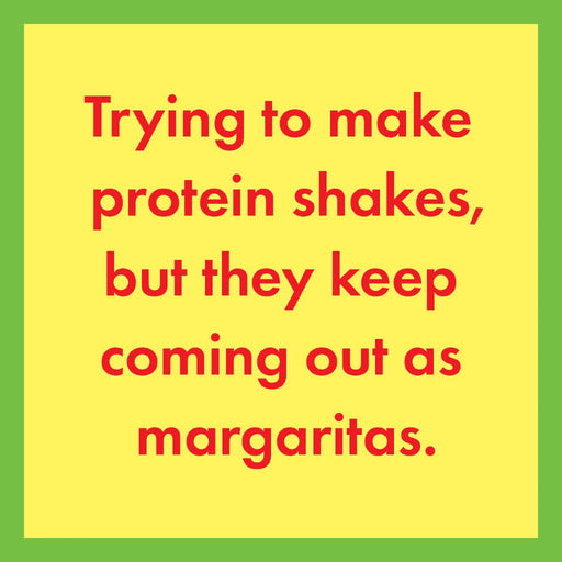 Funny “Protein Shake” drink coaster designed to add humor to gym, home, or office spaces