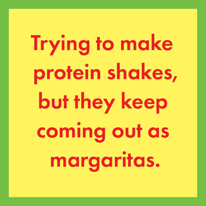 Funny “Protein Shake” drink coaster designed to add humor to gym, home, or office spaces